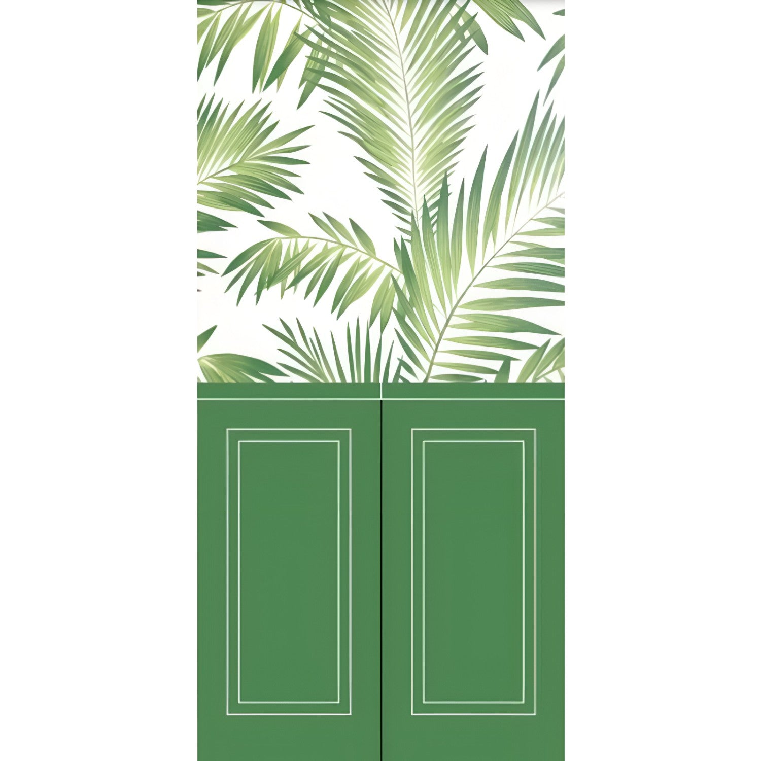 Green Flora 11 Wallpaper Set Tile 24 Inch x 48 Inch featuring a decorative floral pattern in green tones with smooth finish suitable for wall applications in living rooms bedrooms and accent walls
