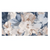 Hammered Blue Decor vitrified wall tile 24x48 inch with artistic floral pattern in blue, beige, and ivory