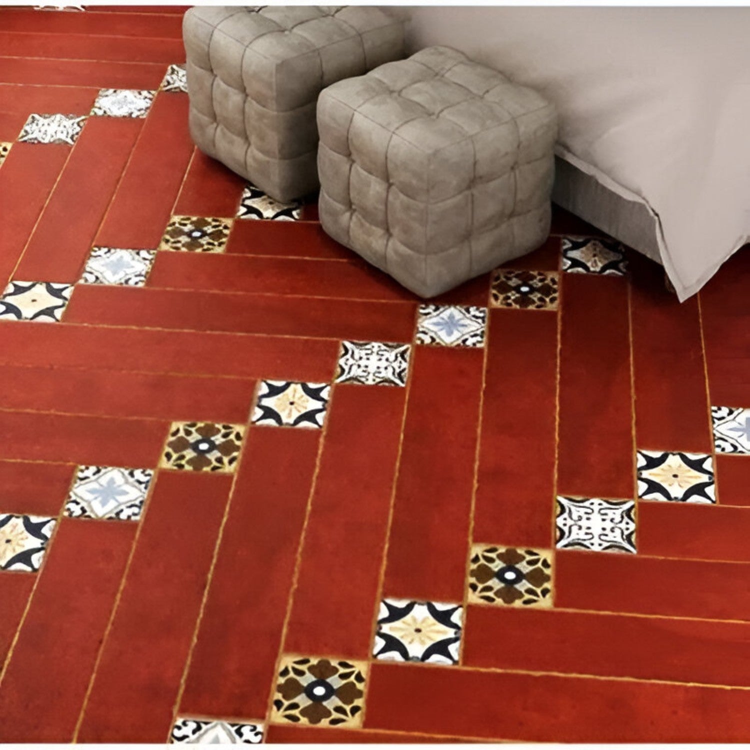 Hannah Marron Vitrified Tile – 6×36 inch matte vitrified plank tile in warm, deep brown ("marron") with realistic wood-grain texture, combining the natural appeal of wood with the durability and moisture resistance of tile. 