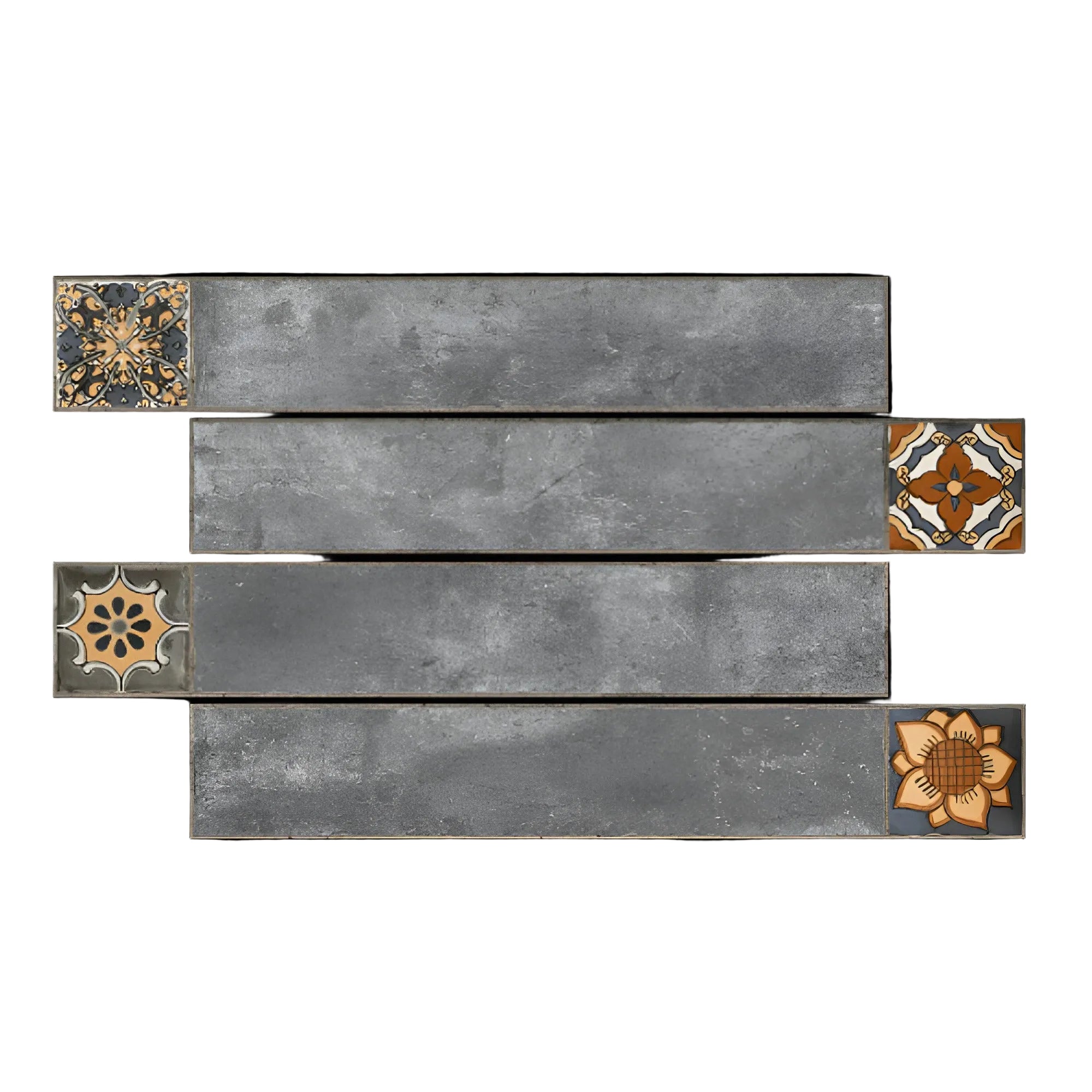 Hannah Oscura Vitrified Tile – 6×36 inch matte vitrified plank tile in rich charcoal-grey, featuring a realistic wood-grain texture that combines durability with the warmth of wood for modern floors and walls.