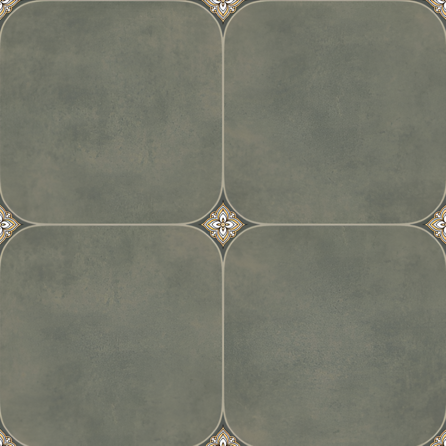 Heritage Verde Moroccan Ceramic Tile – 24x24 inch tile featuring classic green Moroccan patterns with floral and geometric detailing on a ceramic base.










