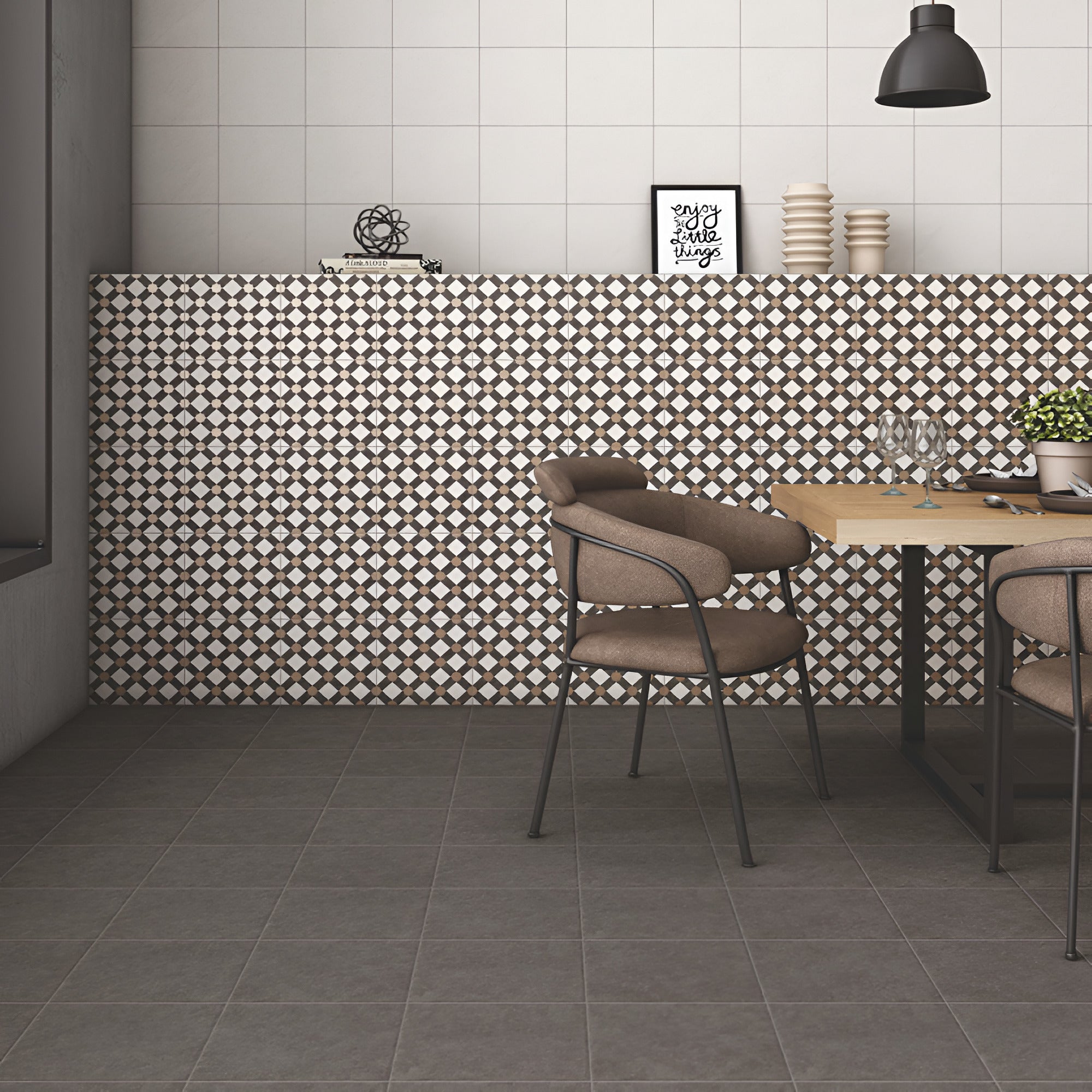 High-quality Ducati Paper Decor 2 Moroccan vitrified tile in 8x8 inch size featuring detailed printed Rangoli-inspired artwork with a glossy surface, suitable for floor and wall installation in modern and traditional interior spaces.