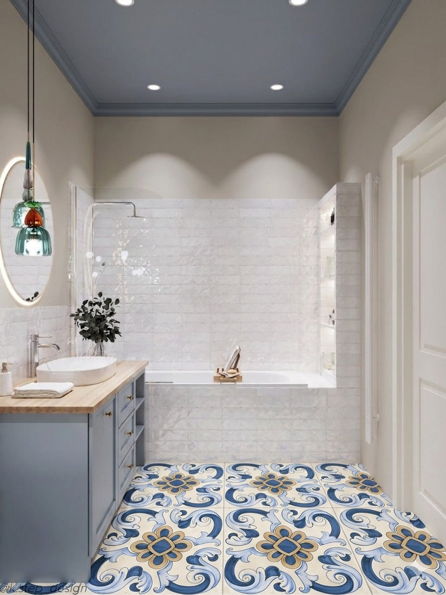 Elegant Blue Homebliss Bathroom Tile Inspiration