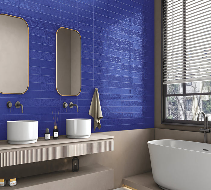 Bold Indigo Blue Subway Bathroom Inspiration