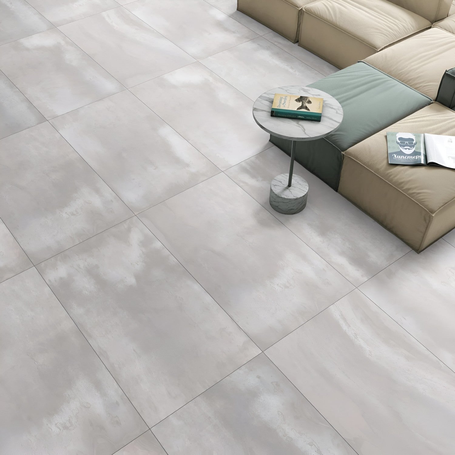 Inferno Platino Vitrified Tile 24 x 48 inch featuring a refined platinum-toned design with subtle natural patterns, perfect for adding a contemporary and elegant look to floors and walls.
