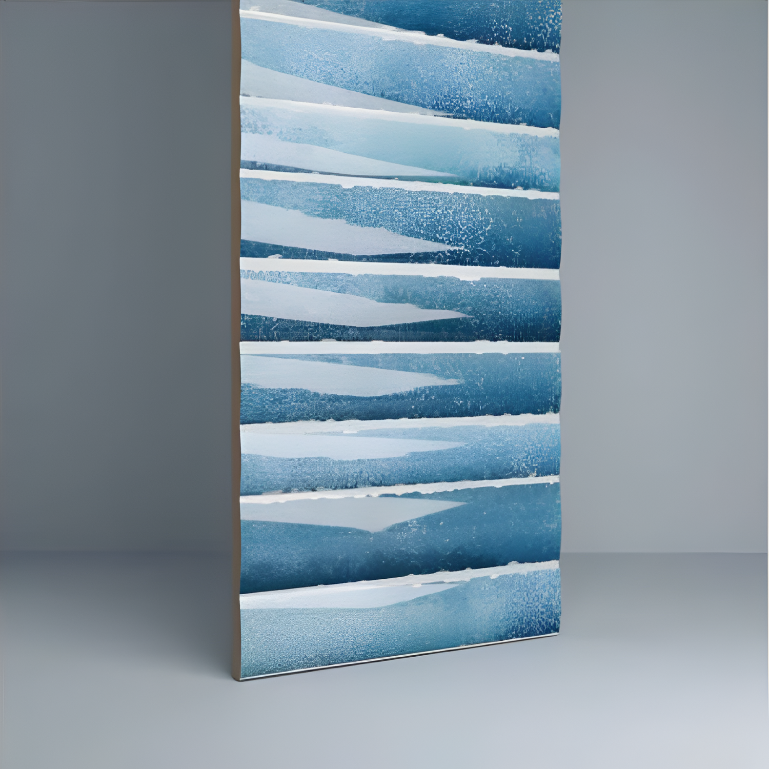 Ink Blue Fluted Kitkat Tile 4x12 inch with a glossy finish, featuring a deep ink-blue fluted surface, smooth and durable, ideal for modern backsplashes and decorative wall designs.
