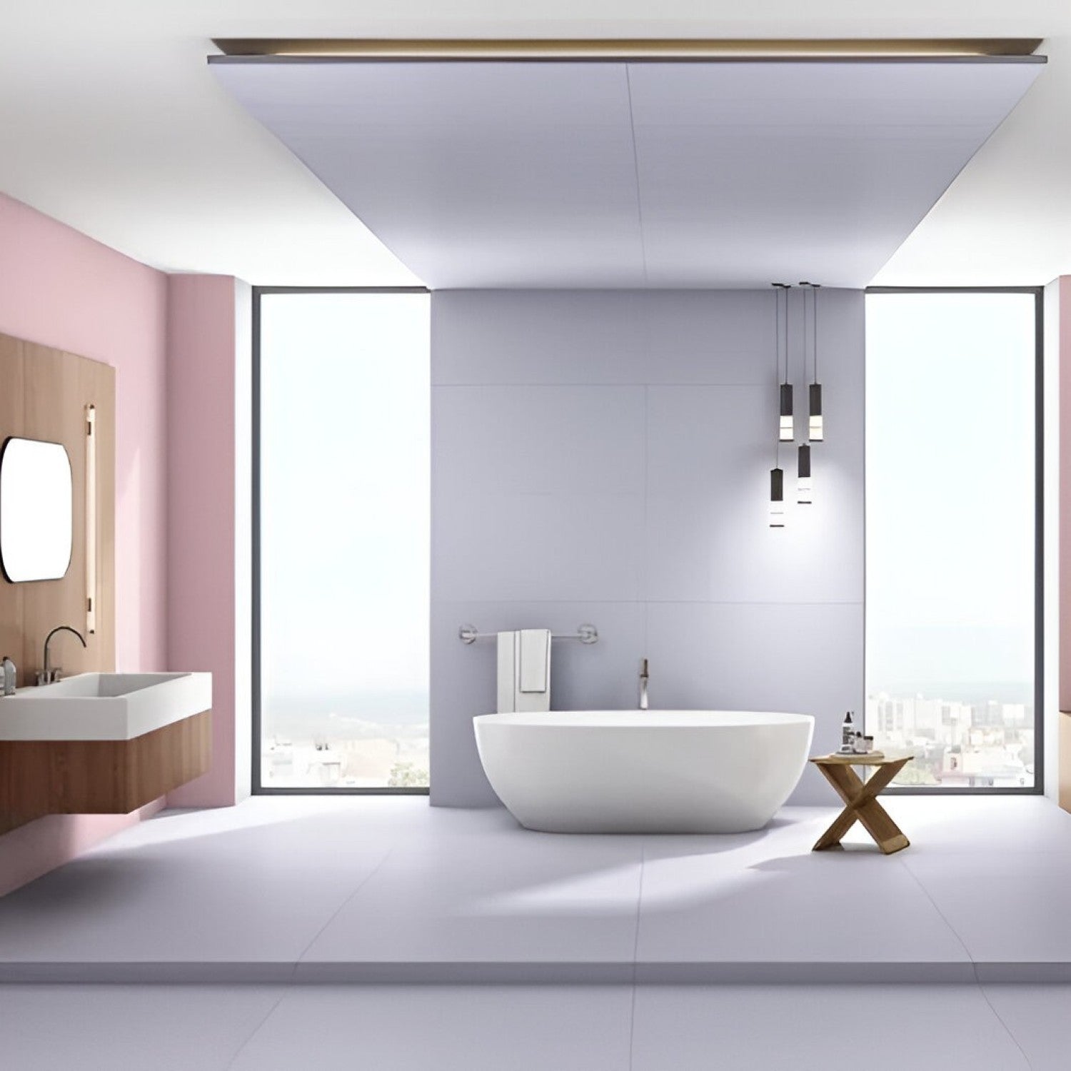 Iris Full Body Vitrified Matt Tile 24 Inch x 48 Inch featuring a smooth matte finish in soft purple tones with subtle texture suitable for modern wall and floor applications in living rooms kitchens and commercial spaces
