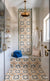 Ivora Moroccan vitrified bathroom tile featuring intricate Moroccan-inspired printed patterns and decorative rangoli-style motifs with a sophisticated matt finish, suitable for enhancing bathroom floors, accent walls, shower areas, and interior spaces with artistic geometric detailing and timeless ornamental craftsmanship.