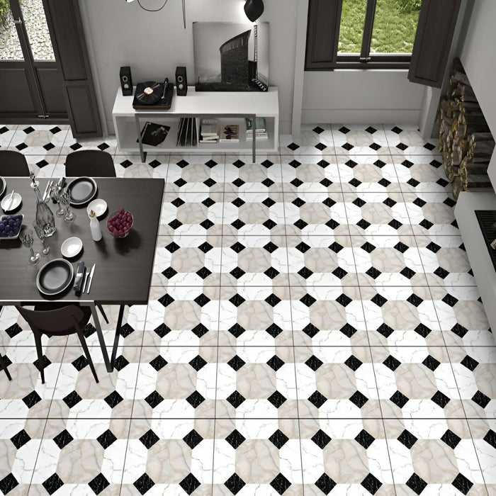 Classic Octagonal Marble Dining Space Inspiration