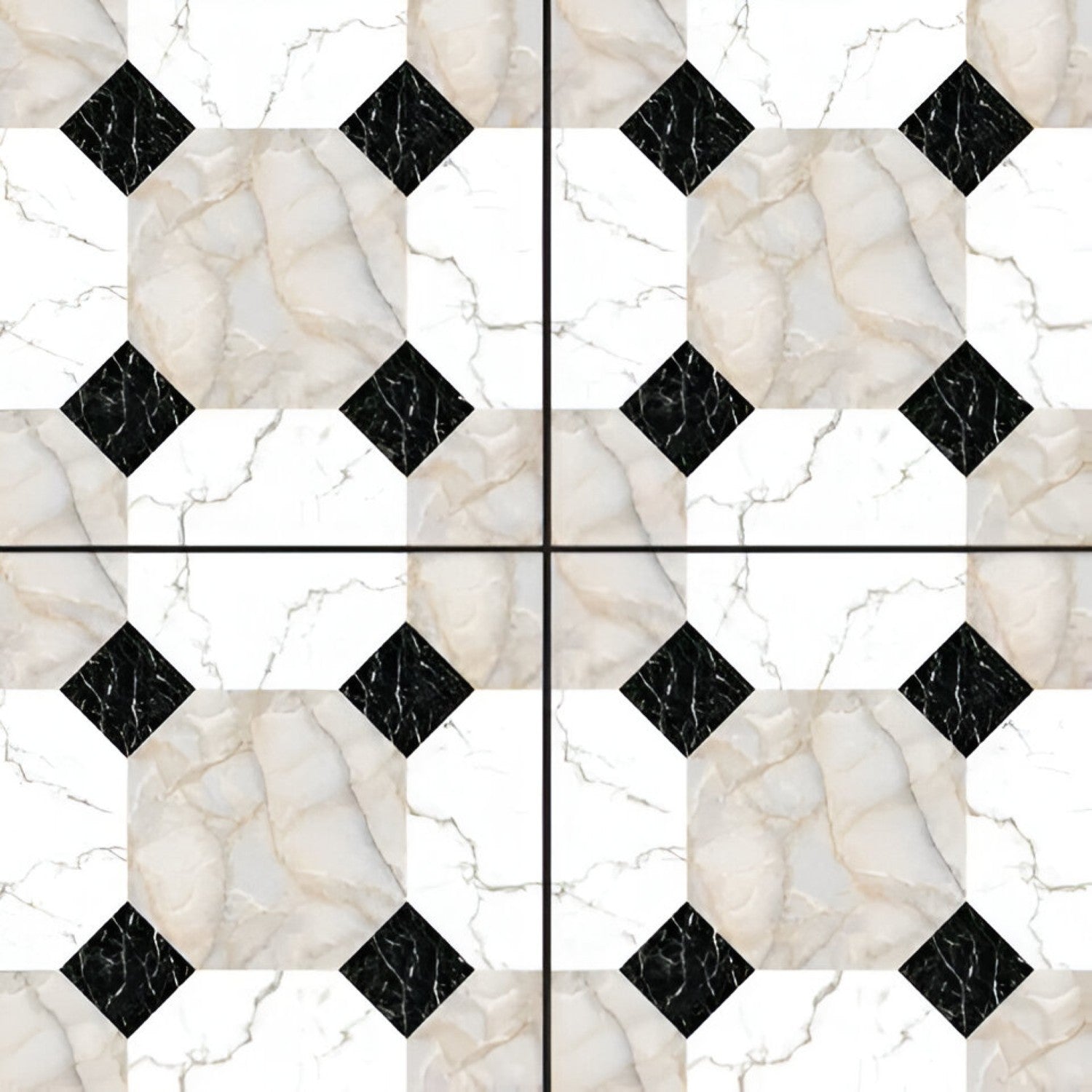 JW-135 Marble Ceramic Tile 24x24 Inch, featuring classic white marble tones with soft gray veining, ideal for elegant and durable flooring or wall applications.

