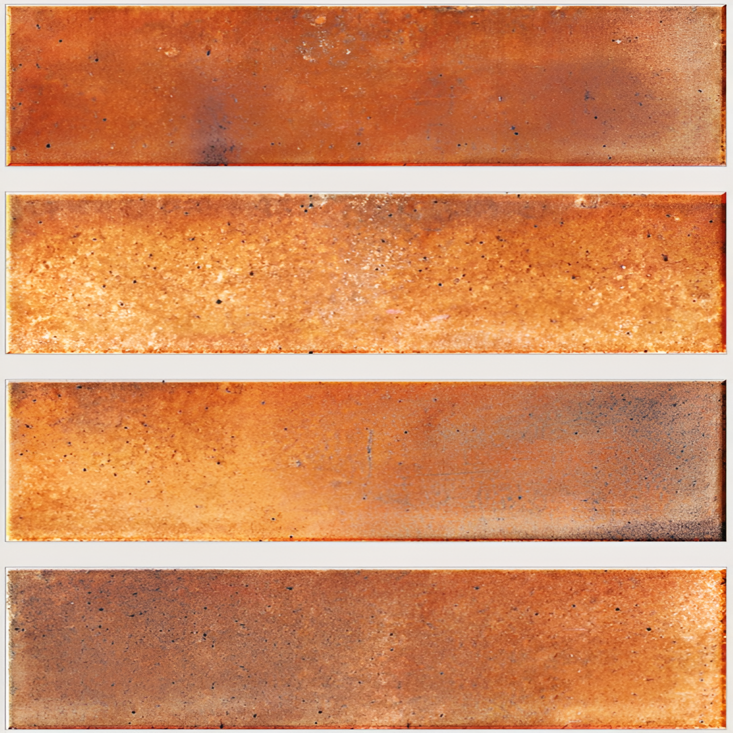 Jamaican Ember Subway Tile – 3×9 inch glossy subway tile in warm ember-orange tone, with a sleek smooth finish, ideal for bold and vibrant backsplash or accent wall applications.