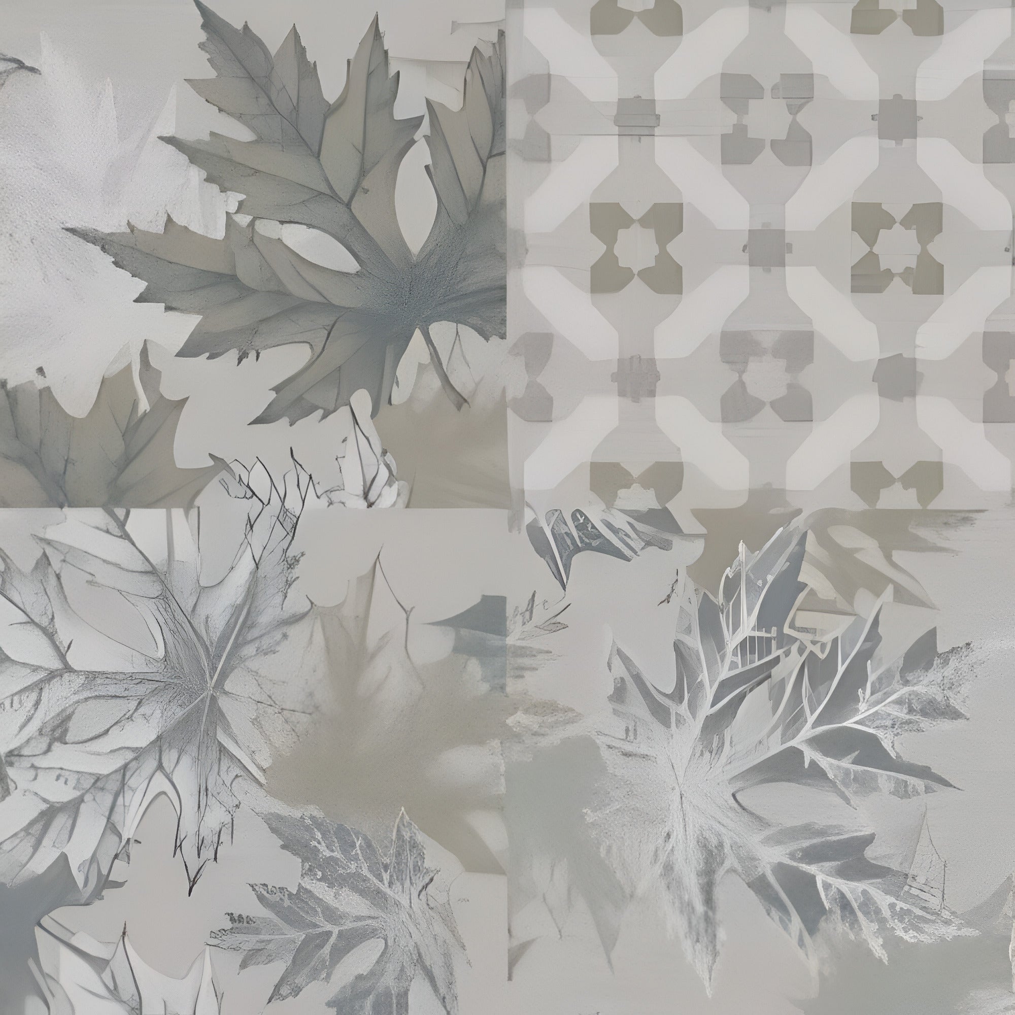 Jekorb Grey Decor Moroccan Vitrified Tile 24x24 Inch showcasing intricate Moroccan patterns in soft grey shades with a smooth matt finish, perfect for elegant wall and floor interiors.