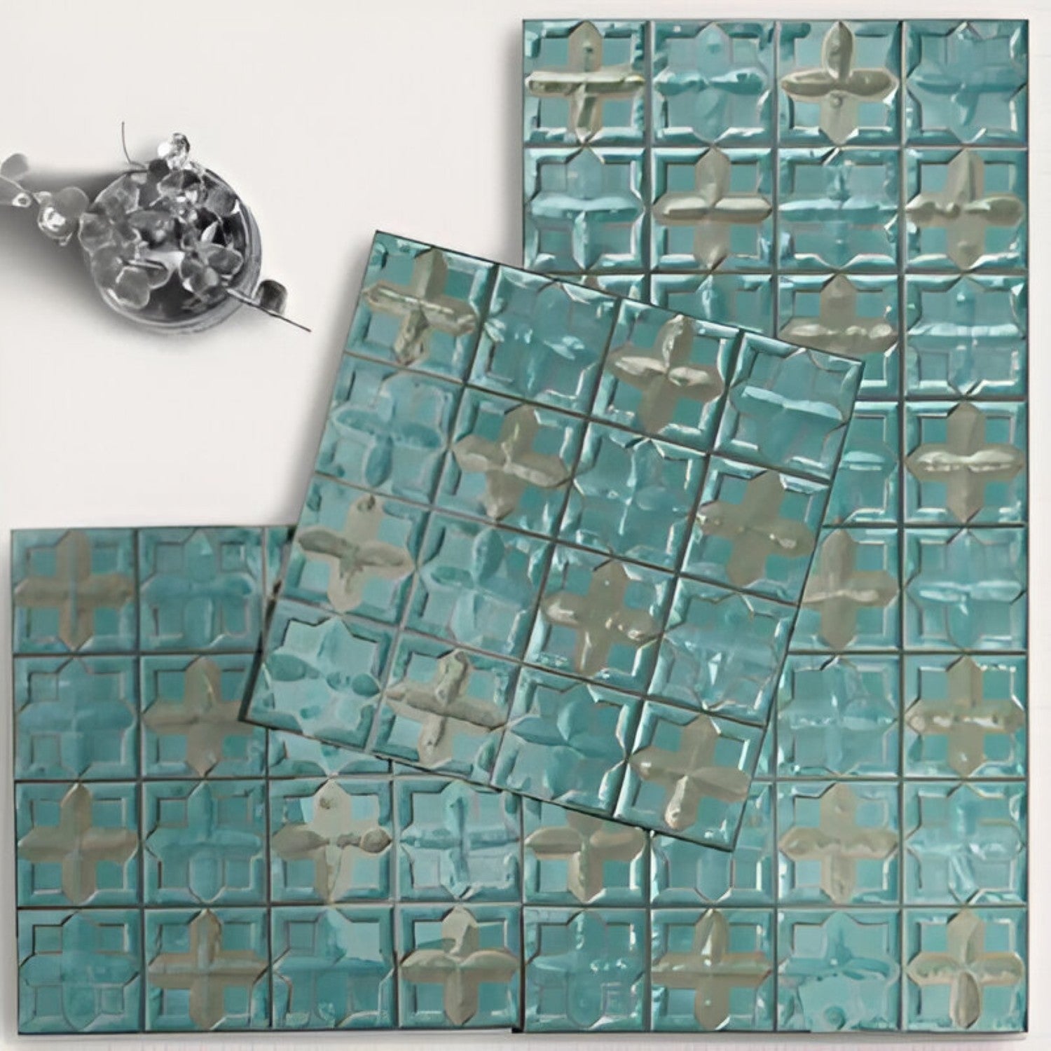 Jorde Aque Ceramic Tile 12x12 inch with a matt finish, featuring a soft aqua-blue surface with subtle texture, durable and scratch-resistant, ideal for contemporary floors and walls.

