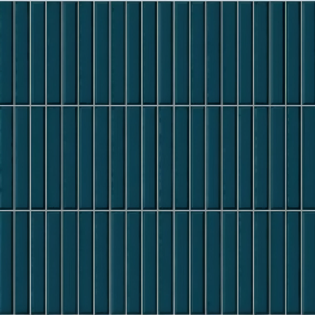 Kitkat Cosmo Aqua Tile - 12x12 inch ceramic wall tile with vertical glossy strips in deep aqua blue

