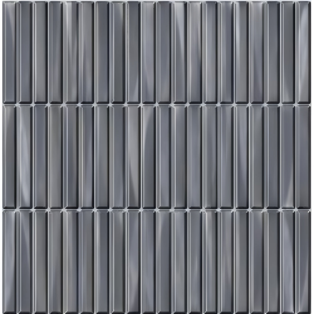 Kitkat Cosmo Black Tile - 12x12 inch ceramic wall tile with glossy vertical black strips

