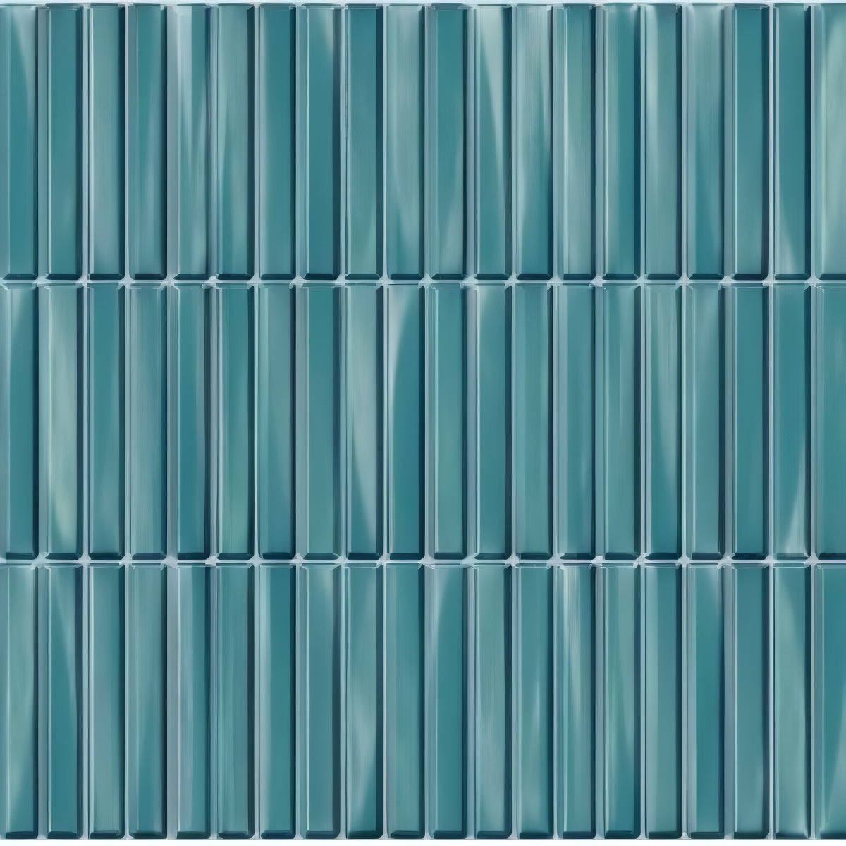 Kitkat Cosmo Ocean Tile - 12x12 inch ceramic wall tile with glossy vertical ocean blue strips

