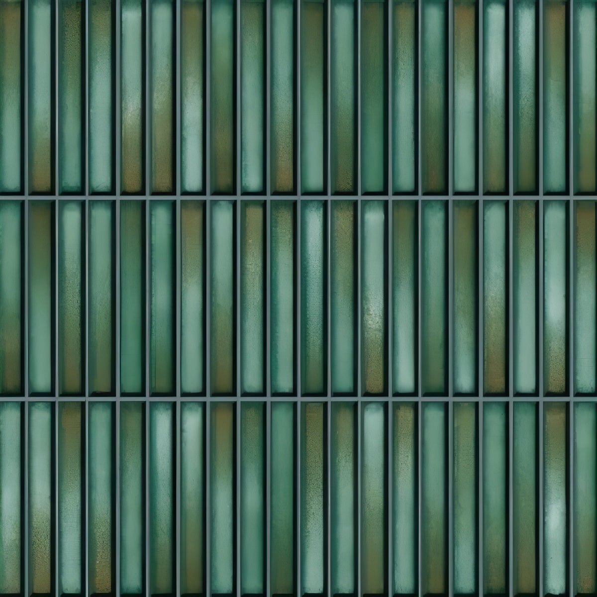 Kitkat Cosmo Olive Tile - 12x12 inch ceramic wall tile with glossy vertical olive green strips

