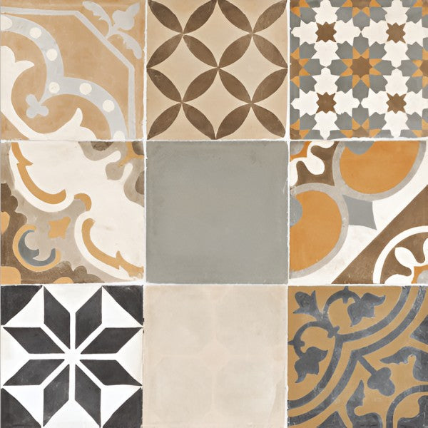 Kolam 7 Moroccan patchwork tile with matte finish – 24x24 inch