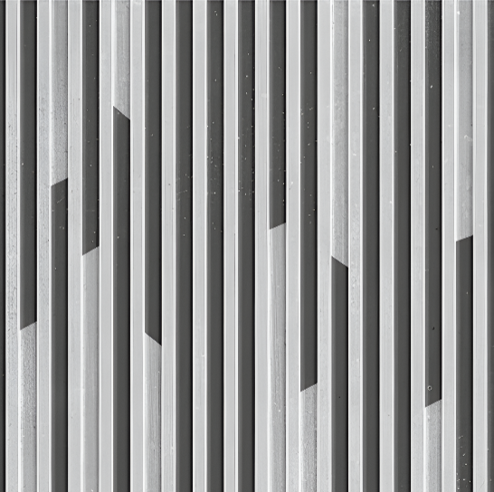 Gloss grey ceramic tile LUR-16 with stylish louvers texture, modern 12x12 inch format, suitable for kitchens, bathrooms, and living spaces.