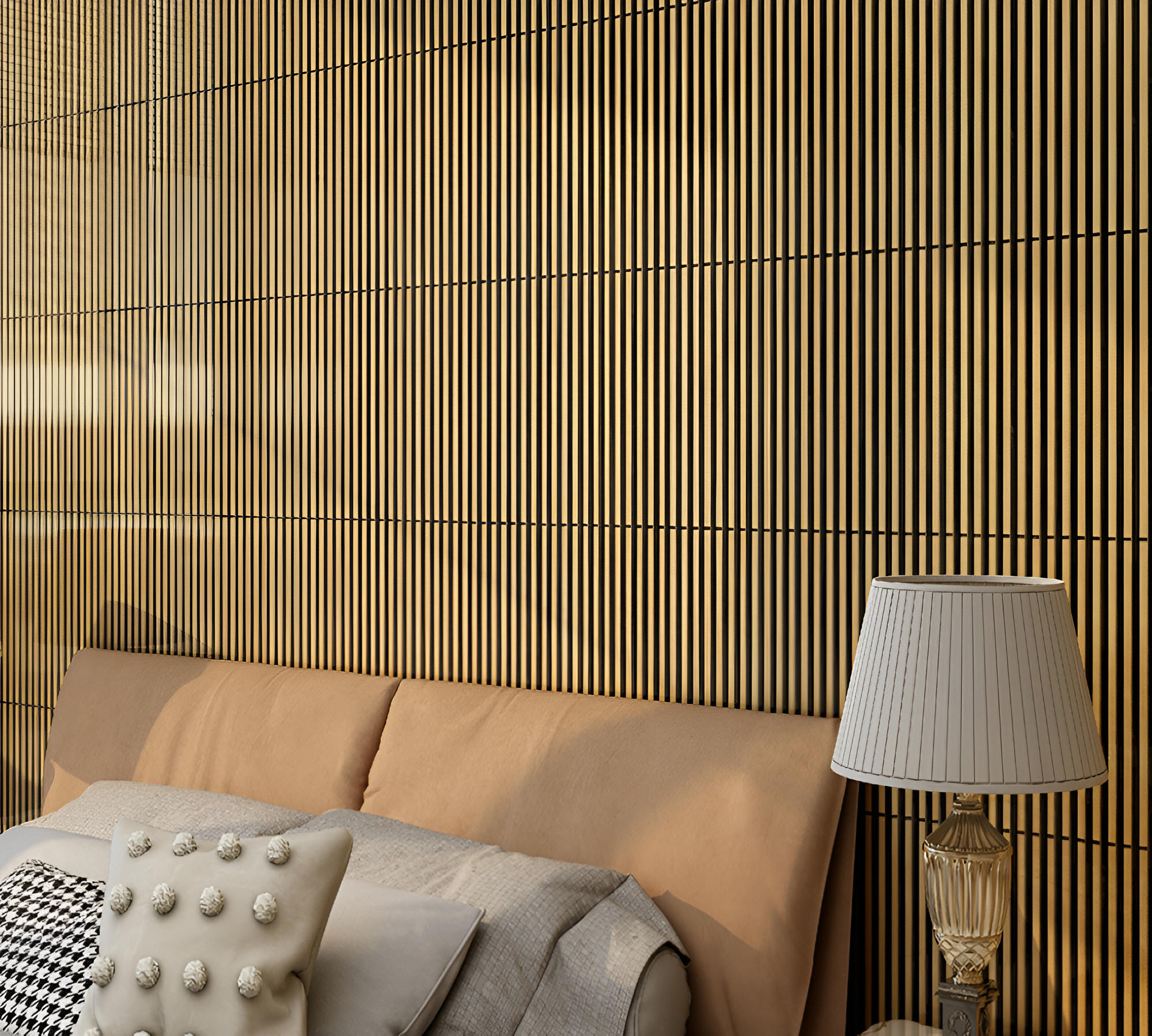 LUR-52 ceramic tile in 12x12 inch size, featuring a bright yellow color with a glossy finish and elegant Louvers-inspired design, suitable for modern wall and floor applications in kitchens, bathrooms, and living spaces.