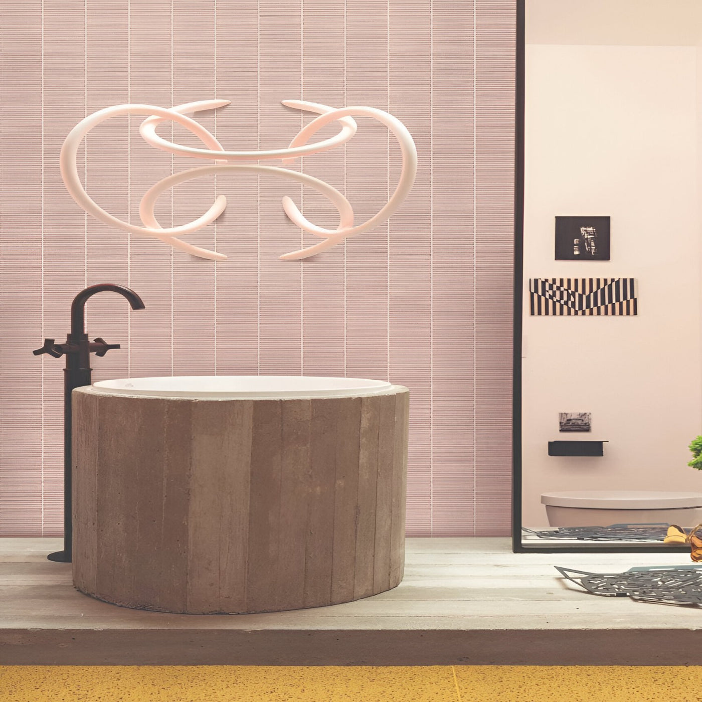 Chic Grape Fluted Bathroom Wall Inspiration