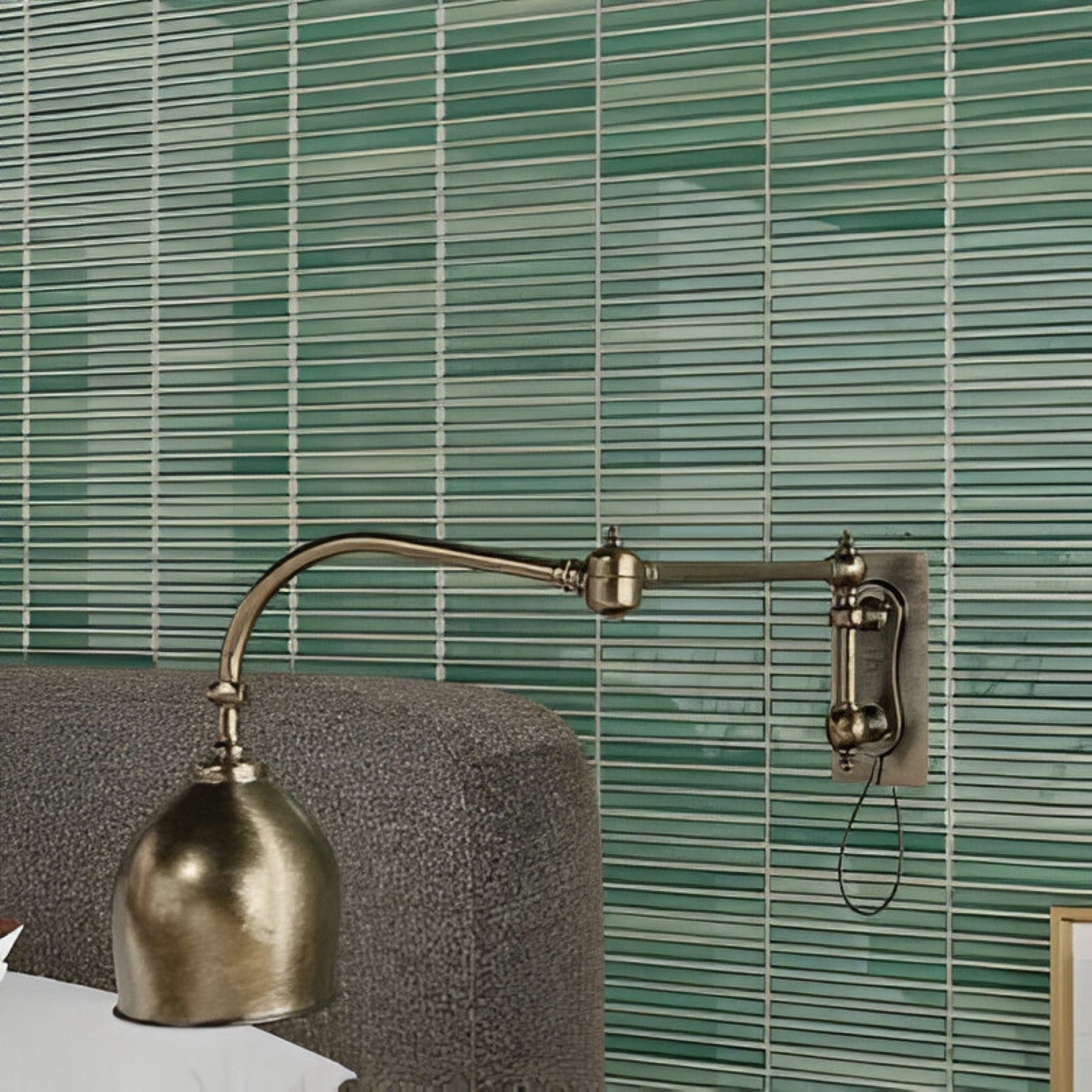 Liner Jade Ceramic Tile 12x12 inch with a matt finish, featuring a soft jade-green surface with subtle texture, durable and scratch-resistant, ideal for contemporary floors and walls.
