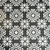 M-0037 Moroccan Tile – 24x24 inch ceramic tile featuring bold geometric patterns in black and white, perfect for contemporary and vintage interior styles.