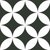 M-167 Moroccan Vitrified Tile – 16x16 inch black and white tile with bold overlapping petal-like geometric pattern, ideal for striking modern or retro spaces.









