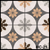 MC-21 Moroccan Ceramic Tile – 12x12 Inch vintage floral and geometric pattern in earthy tones, ideal for wall or floor installation.