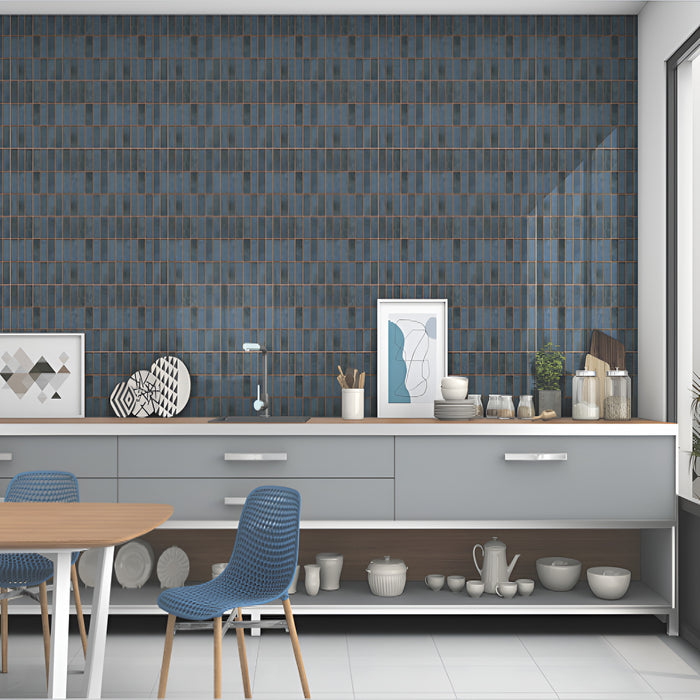 Contemporary Urban Blue Kitchen Kitkat Wall
