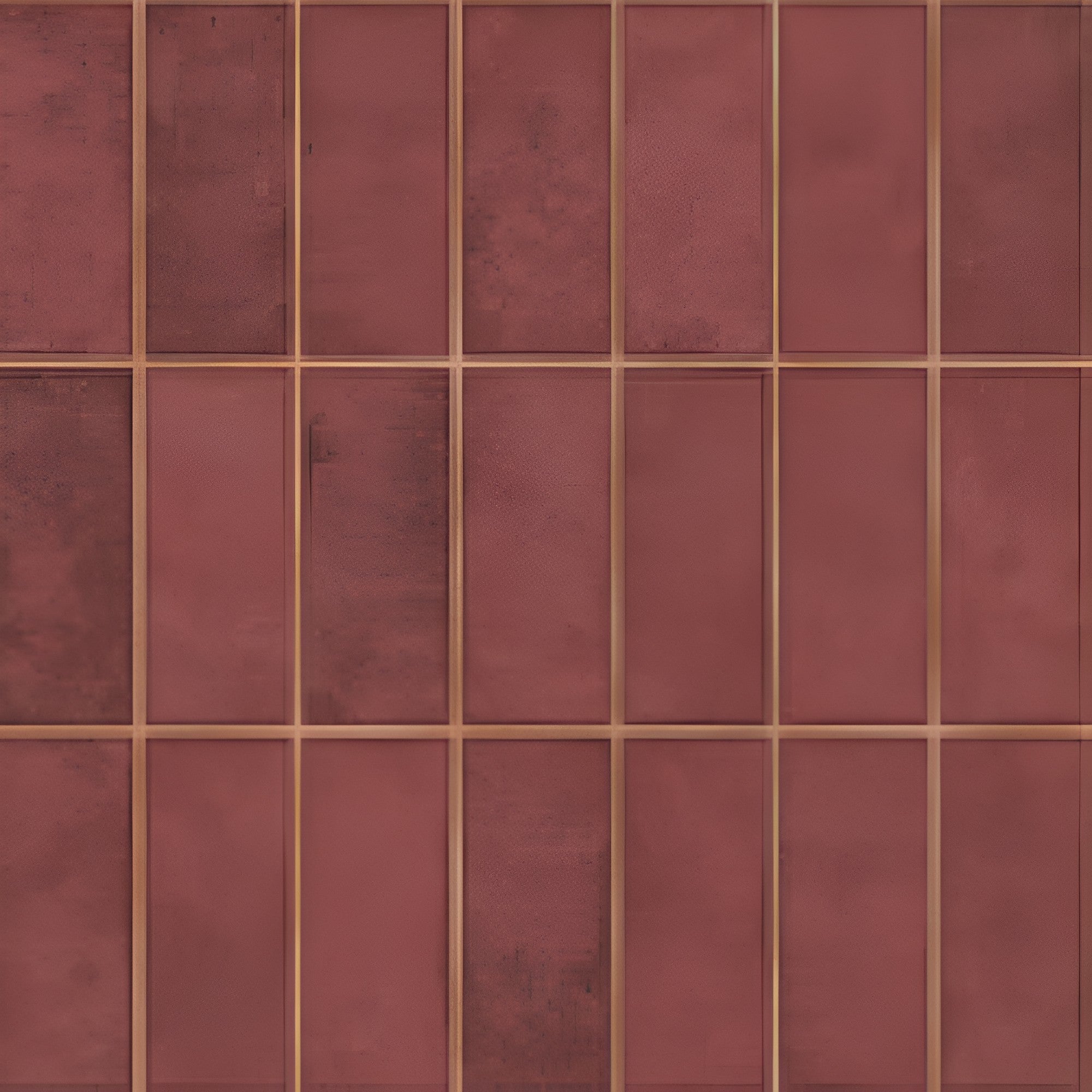 MN-318 Kitkat Ceramic Tile in a glossy red finish,highlights the smooth ceramic texture, while the bold red color gives the wall a vibrant, modern, and artistic appearance.