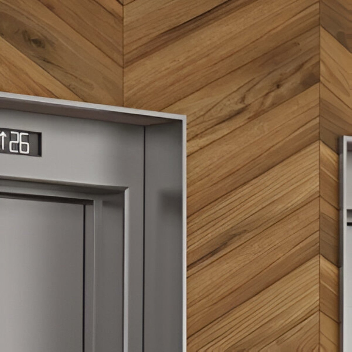 Madera Teak Chevron Wooden Tile 6x36 Inch, featuring warm teak wood tones arranged in a chevron pattern, perfect for elegant and durable flooring or wall applications.
