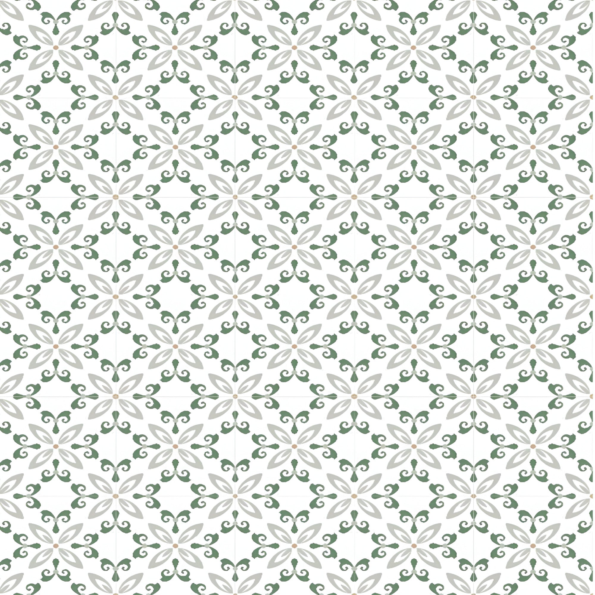 Magma Mint Moroccan vitrified tile in 8×8 inch size with matt finish, showcasing soft mint tones and intricate Moroccan and Rangoli inspired printed patterns, suitable for stylish floor and wall applications in modern and traditional interiors