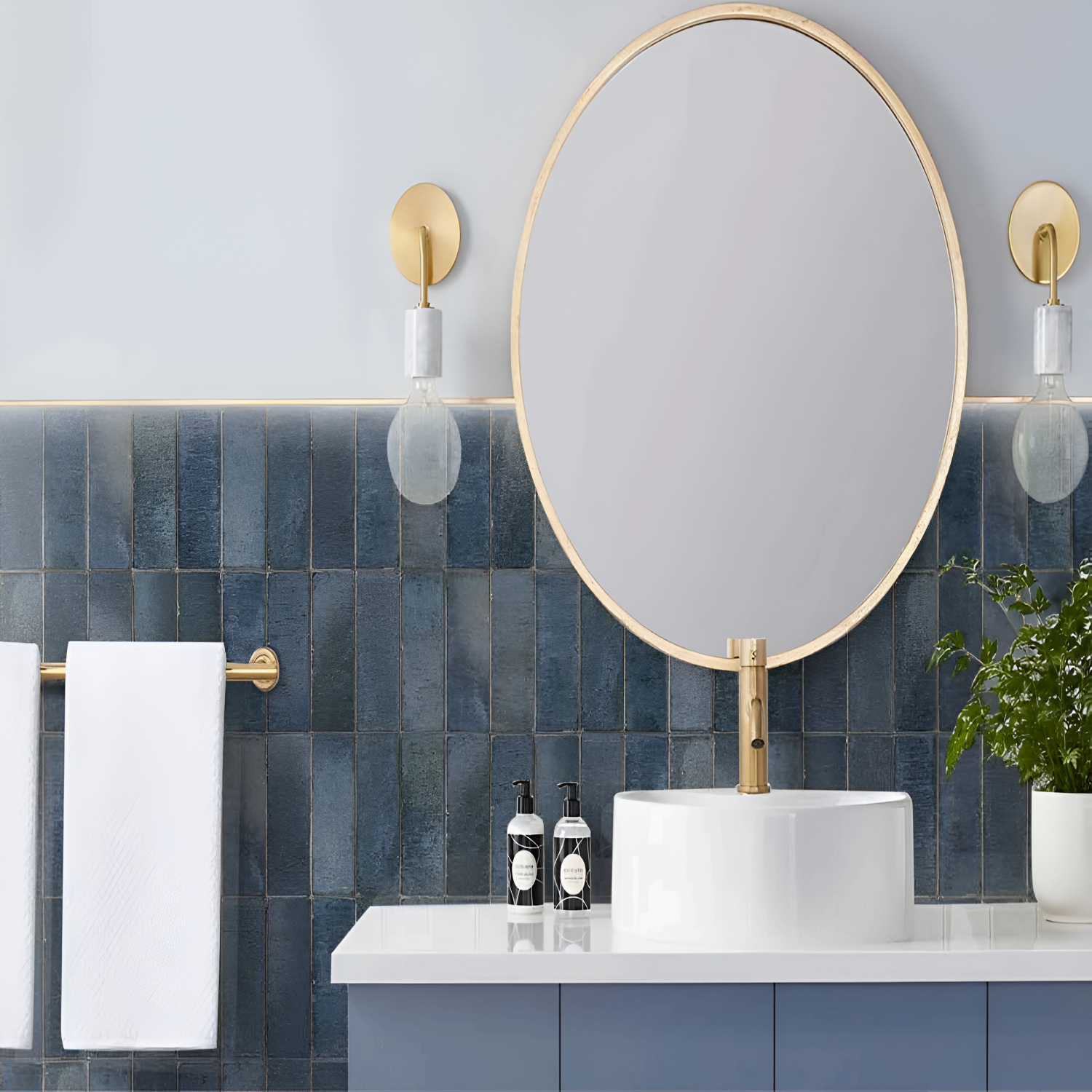 Marvello Blue Gloss Tile 12x24 inch with a glossy finish, featuring a vibrant blue stone-like texture, durable and stain-resistant surface, ideal for contemporary floors and walls.
