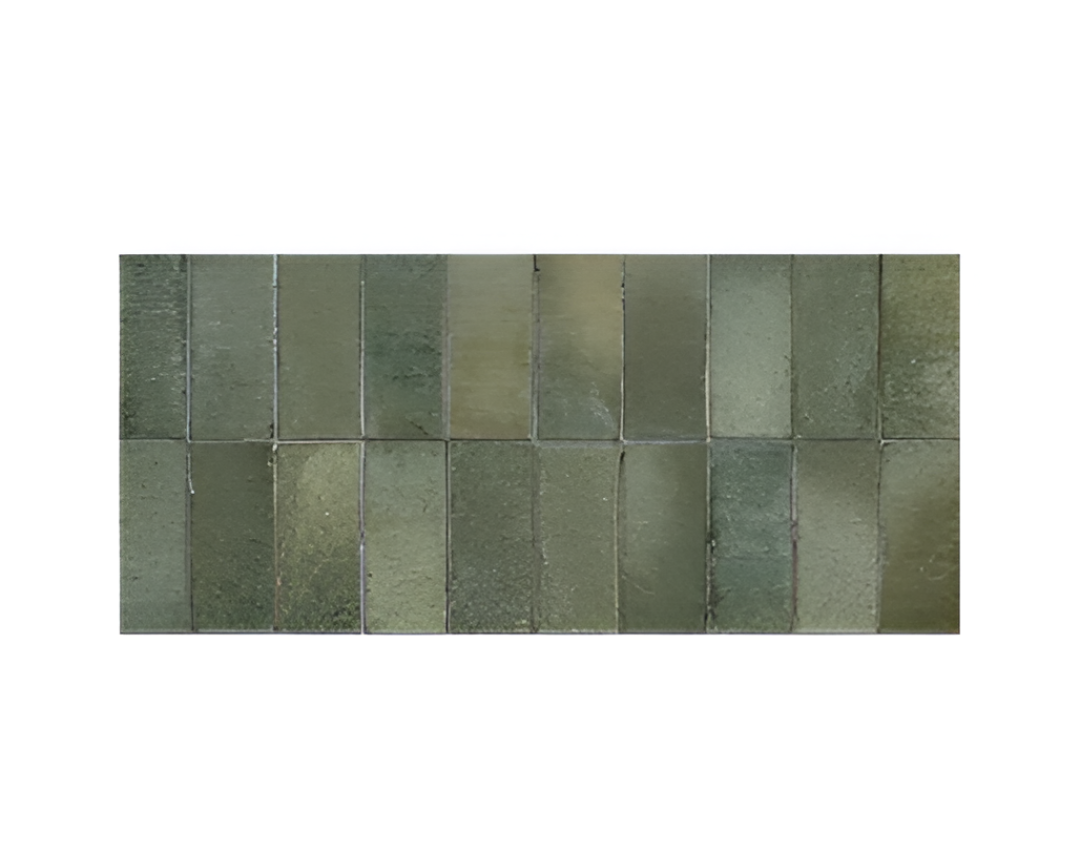 Marvello Green Gloss Tile 12x24 inch with soft green color and glossy finish, ideal for living rooms, kitchens, bathrooms, and contemporary decorative interiors.