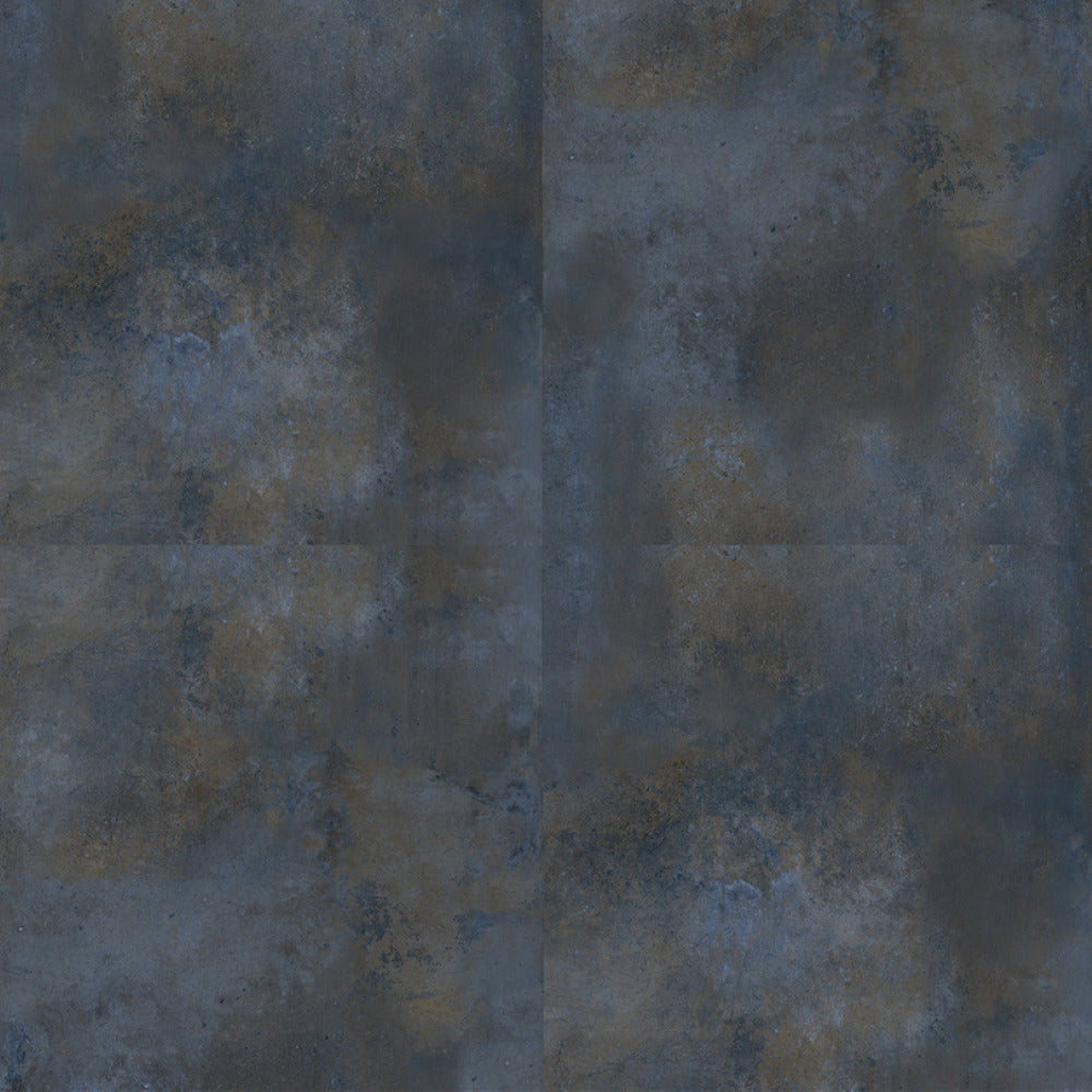 Large-format ceramic floor tile with metallic-inspired rustic texture and matt surface finish, designed for modern interior flooring, showcasing industrial-style patterns, smooth edges, and a durable ceramic body suitable for residential and commercial spaces.