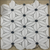 Mosaic XP-71 Tile 12x12 Inch – White floral pattern tile with black accents, perfect for modern feature walls.


