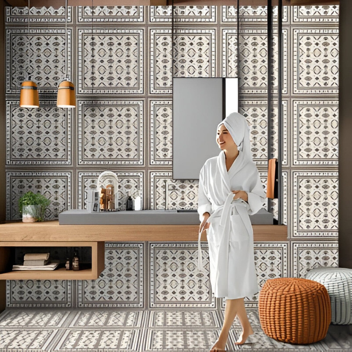 Mrya Porcelain Matt Tile – 24x24 inch porcelain tile featuring a subtle matte finish in warm neutral shades, perfect for elegant floors and wall applications.