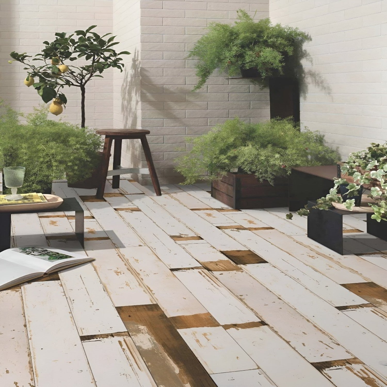 NRC-104 Wooden Vitrified Tile 6x36 inch with rich wood-like finish, smooth and durable surface, ideal for modern flooring and wall applications in residential and commercial spaces
