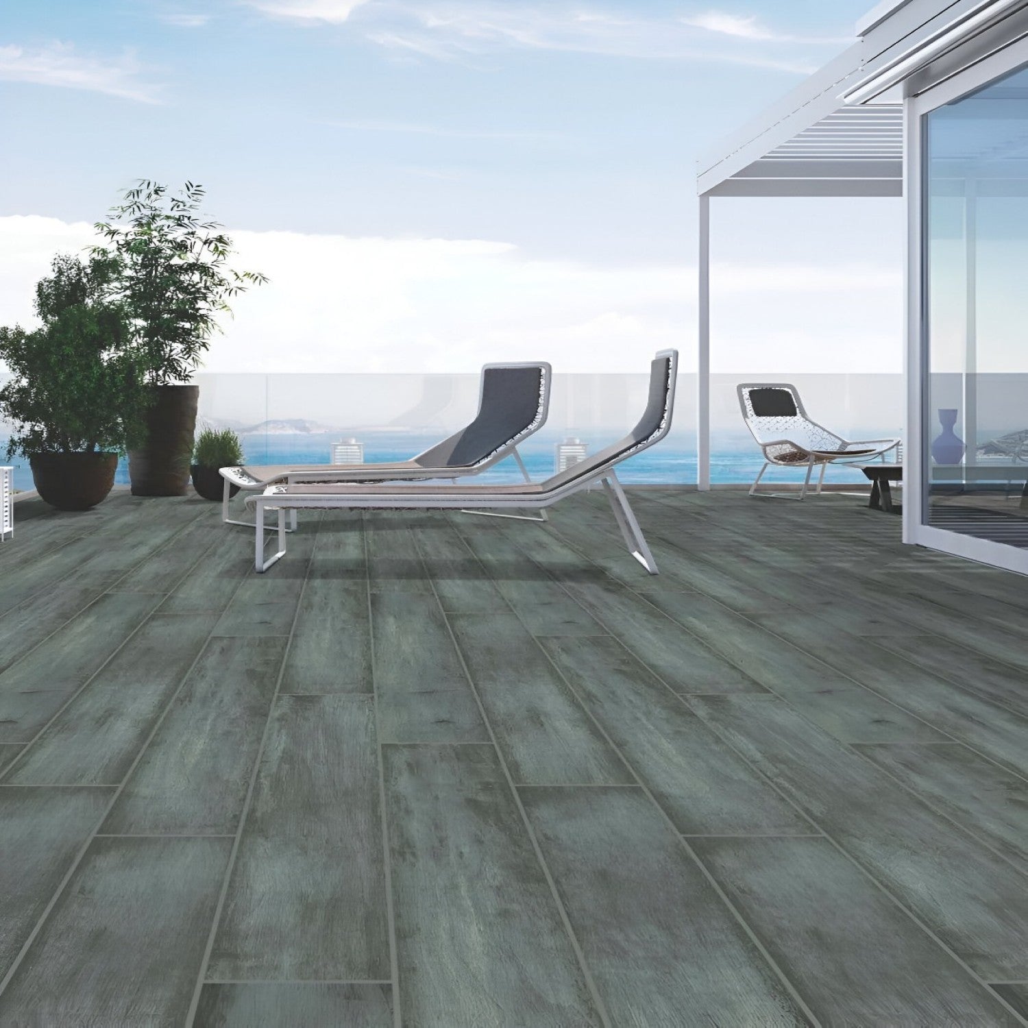 NRC-107 Wooden Vitrified Tile 6x36 inch with natural wood-like finish, smooth and durable surface, perfect for contemporary flooring and wall applications in residential and commercial spaces
