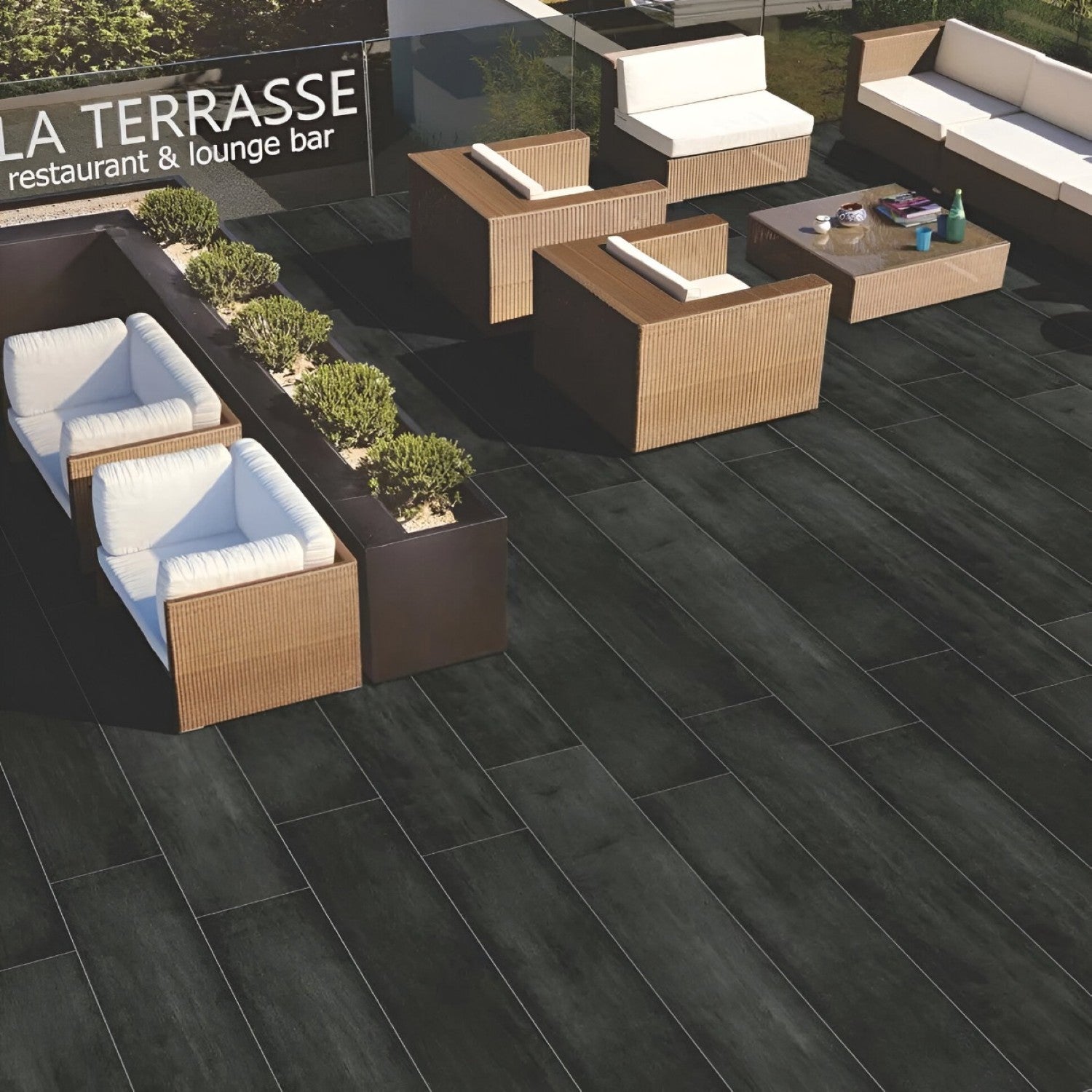 NRC-108 Wooden Vitrified Tile 6x36 inch with rich wood-like finish, smooth and durable surface, ideal for modern flooring and wall applications in residential and commercial spaces
