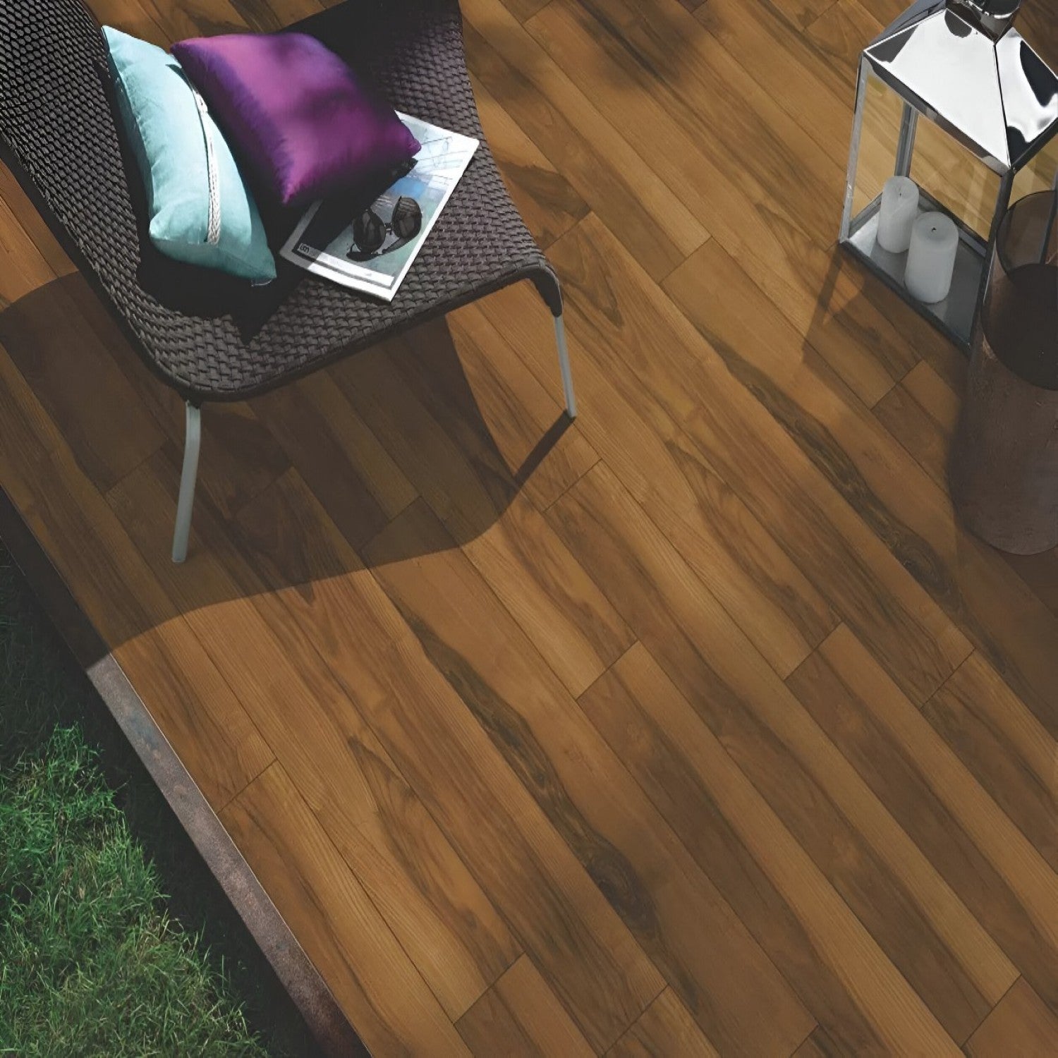 NRC-114 Wooden Vitrified Tile 6x36 inch with natural wood-like finish, smooth and durable surface, perfect for contemporary flooring and wall applications in residential and commercial spaces
