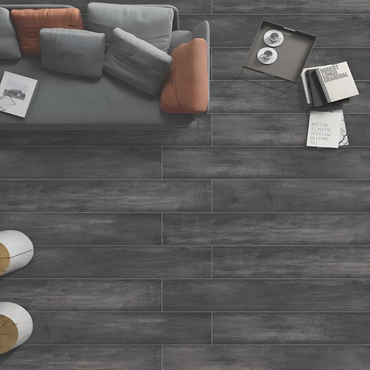 NRC-116 Wooden Vitrified Tile 6x36 inch with natural wood-like finish, smooth and durable surface, perfect for contemporary flooring and wall applications in residential and commercial spaces
