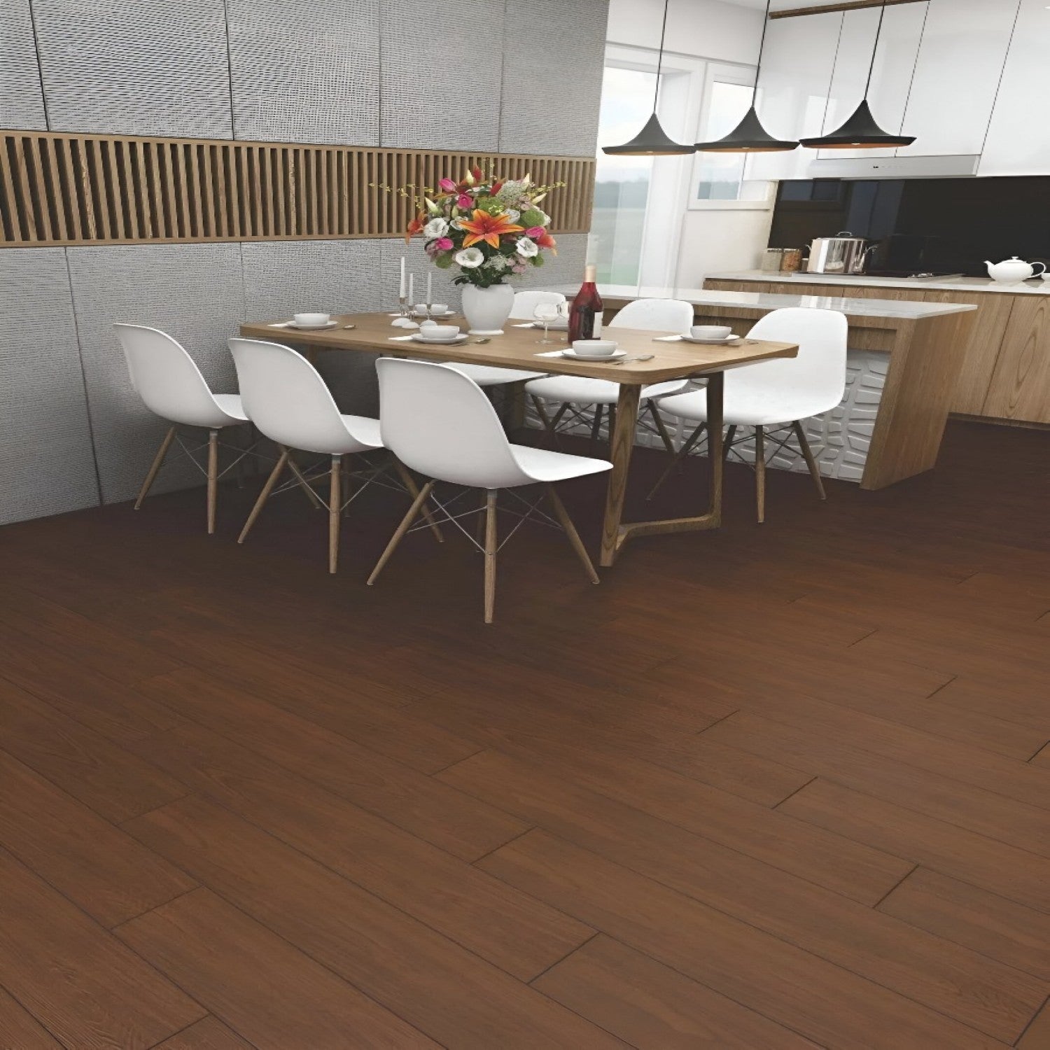 NRC-306 Wooden Vitrified Tile 6x36 inch with natural wood-like finish, smooth and durable surface, perfect for contemporary flooring and wall applications in residential and commercial spaces
