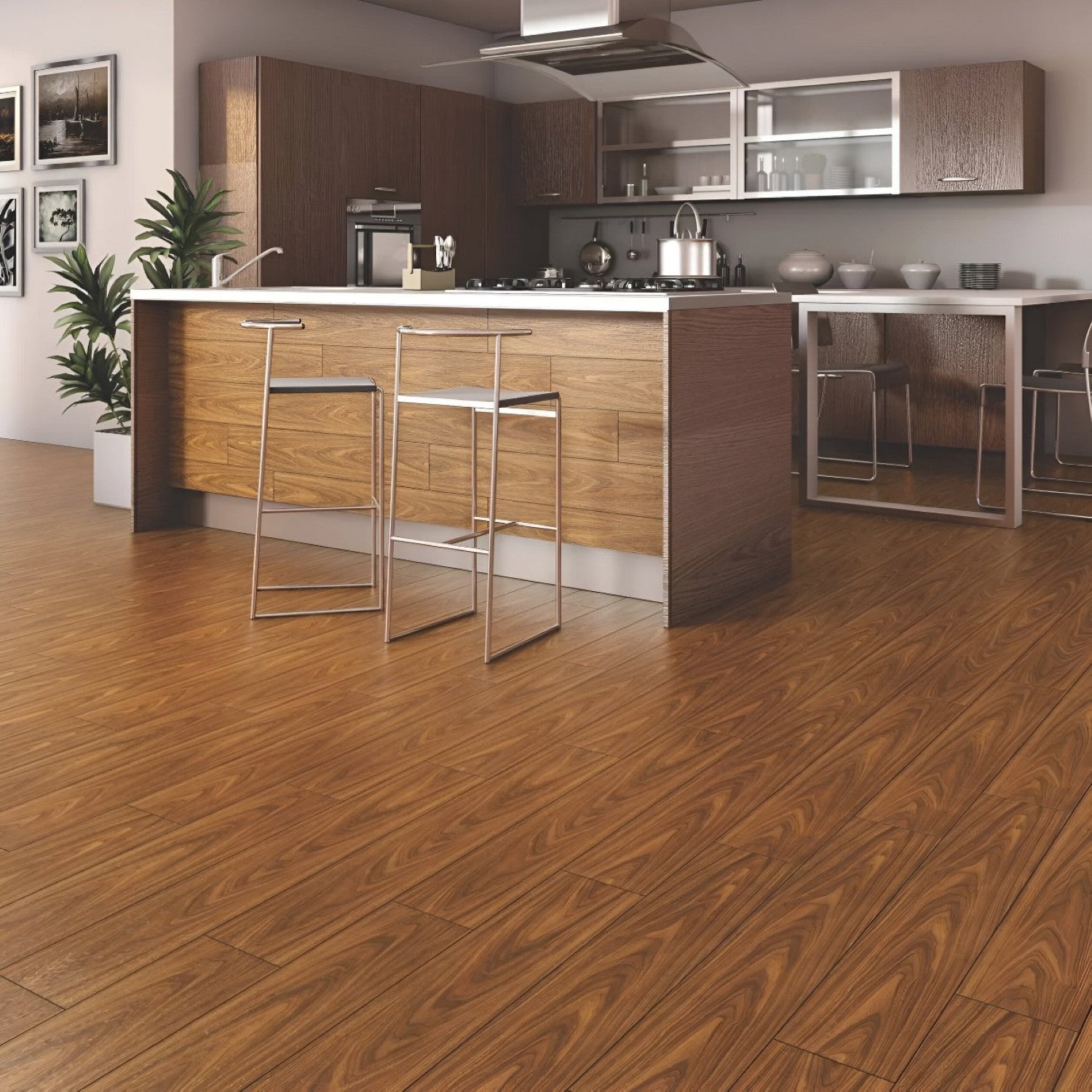 NRC-308 Wooden Vitrified Tile 6x36 inch with natural wood-like finish, smooth and durable surface, perfect for contemporary flooring and wall applications in residential and commercial spaces
