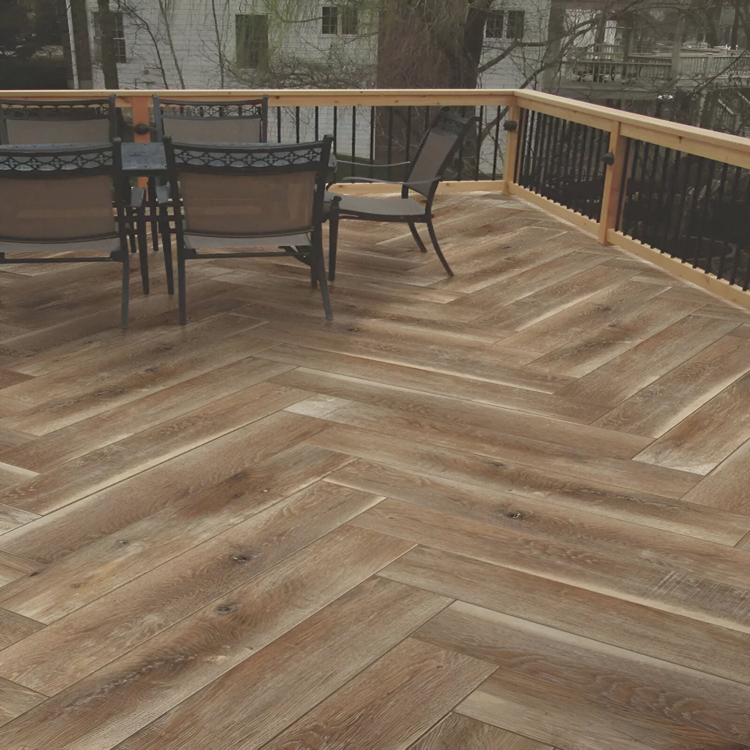 NRC-406 Wooden Vitrified Tile 6x36 inch with natural wood-like finish, smooth and durable surface, perfect for contemporary flooring and wall applications in residential and commercial spaces
