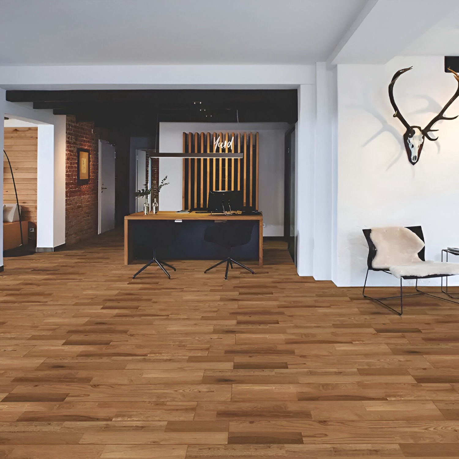 NRC-409 Wooden Vitrified Tile 6x36 inch with rich wood-like finish, smooth and durable surface, ideal for modern flooring and wall applications in residential and commercial spaces
