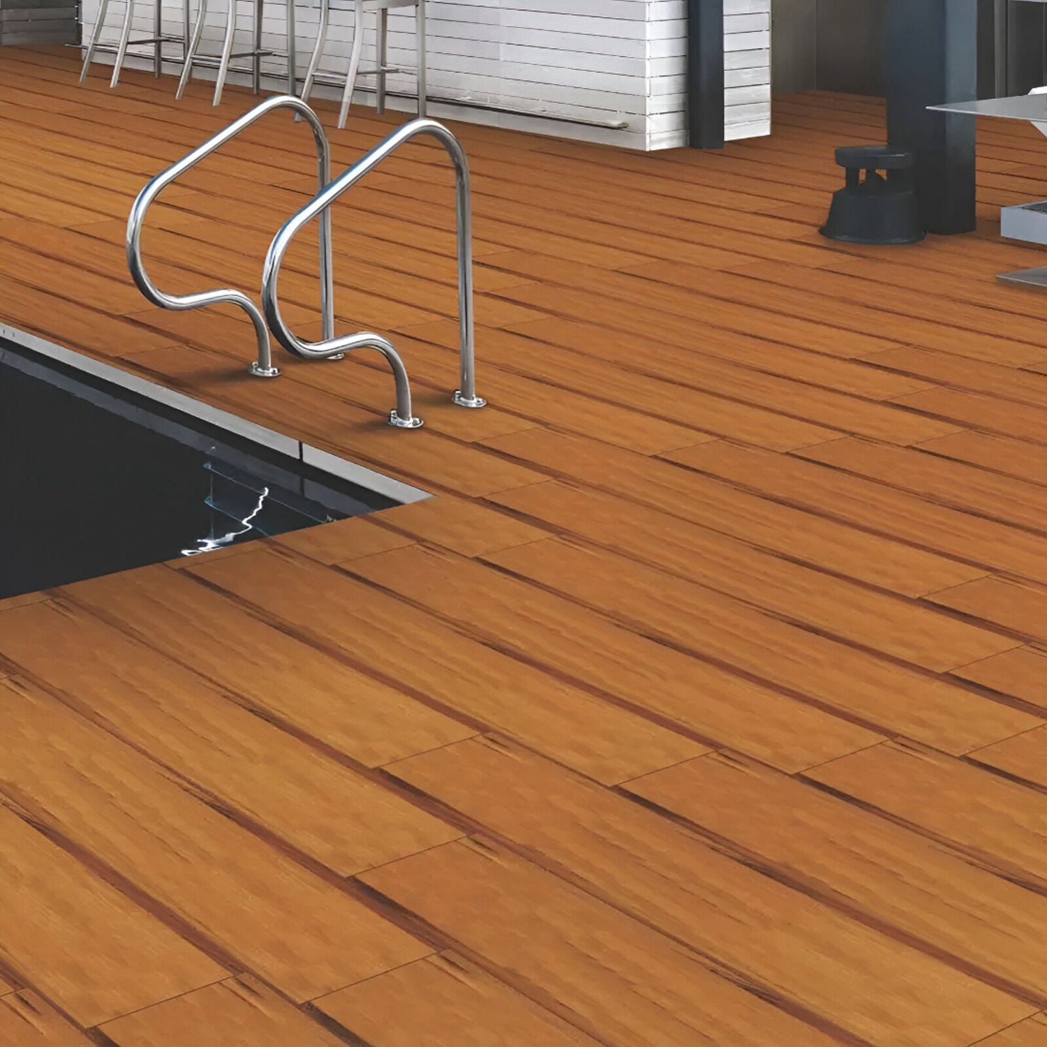 NRC-501 Wooden Vitrified Tile 6x36 inch with natural wood-like finish, smooth and durable surface, perfect for contemporary flooring and wall applications in residential and commercial spaces
