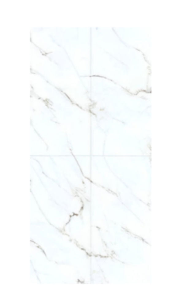 Nero Satvario Endless Vitrified Tile 24 x 48 inch featuring a luxurious white marble-inspired design with bold dark veining, perfect for creating an elegant and seamless look on floors and walls.
