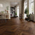 Oak Brown Herringbone Flooring 4x28 inch with warm brown oak finish, durable solid wood surface, featuring stylish herringbone pattern, perfect for contemporary interiors, living spaces, and premium commercial flooring applications
